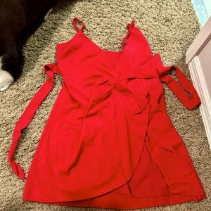 NWOT Red wrap dress